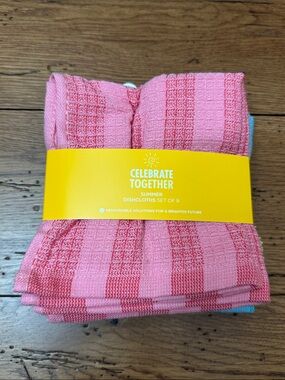 Celebrate Together Summer Dishcloths - Pink Stripe Set